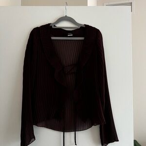 Brown long sleeve top